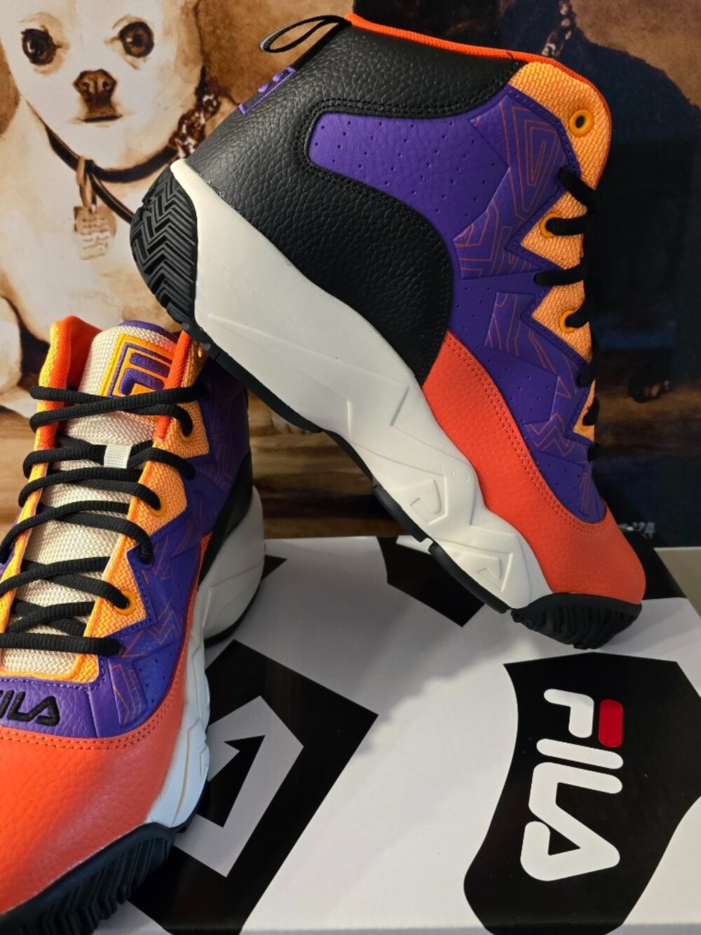 FILA - Men's MB Shoes (1BM01742 852) Basketball Purple Orange Men's Size 10 NEW